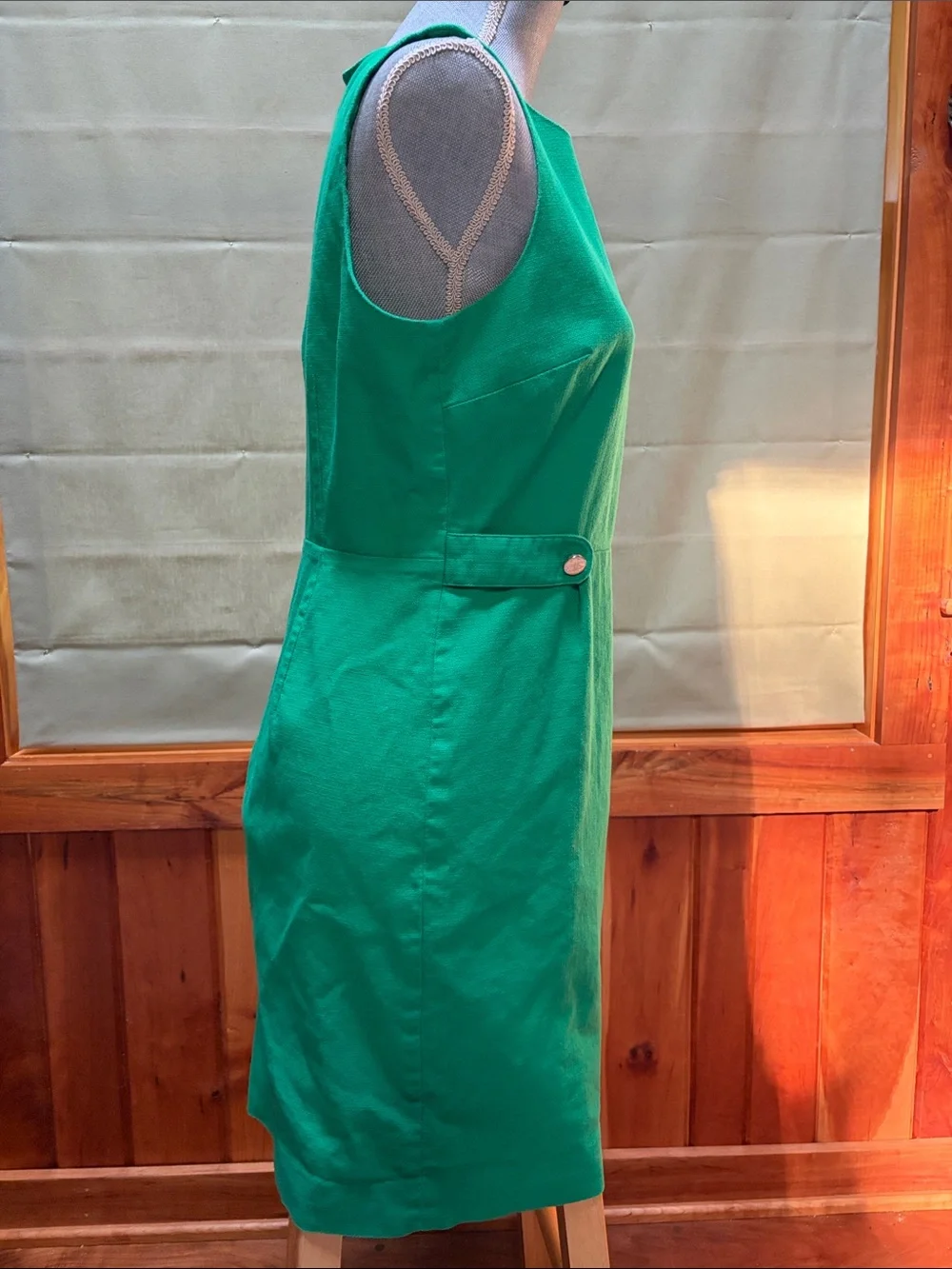 J. Crew Bright Kelly Green Sleeveless Sheath Dress